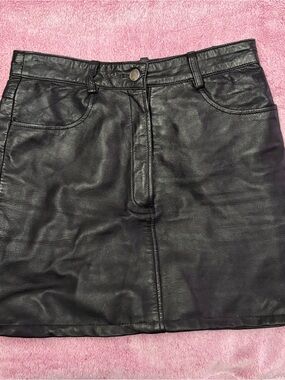 Vintage Black Leather Mini Skirt Screamin’ Eagle